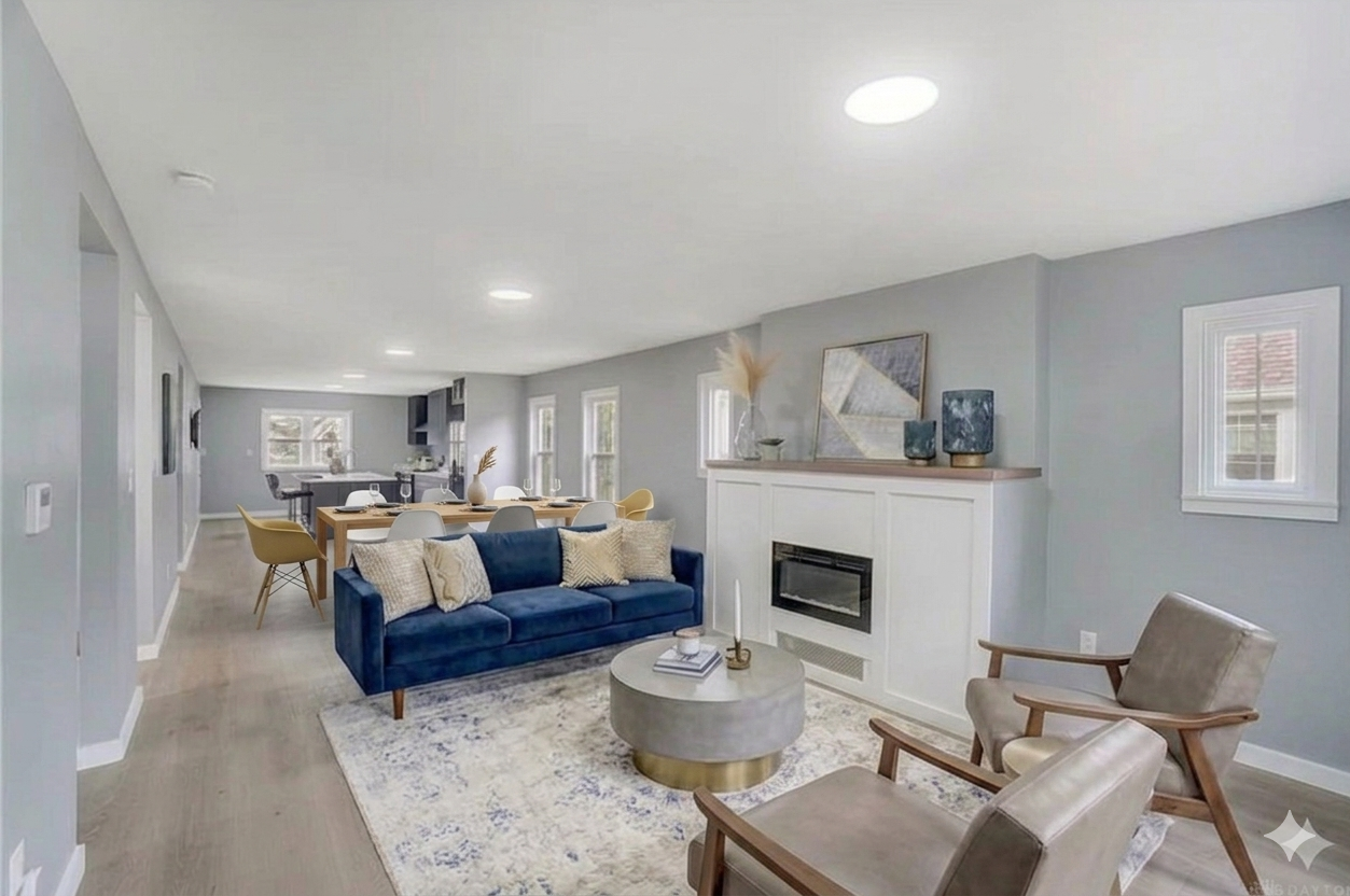 Open living and dining